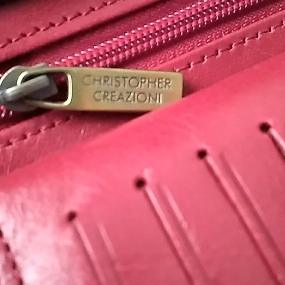 ITALIAN LEATHER WALLET RED LEATHER BIFOLD NEW - Picture 4 of 12